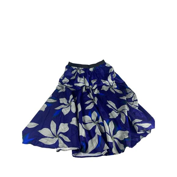 NWT Women high waist floral print chiffon midi long skirt with pockets 3XL - Picture 1 of 6